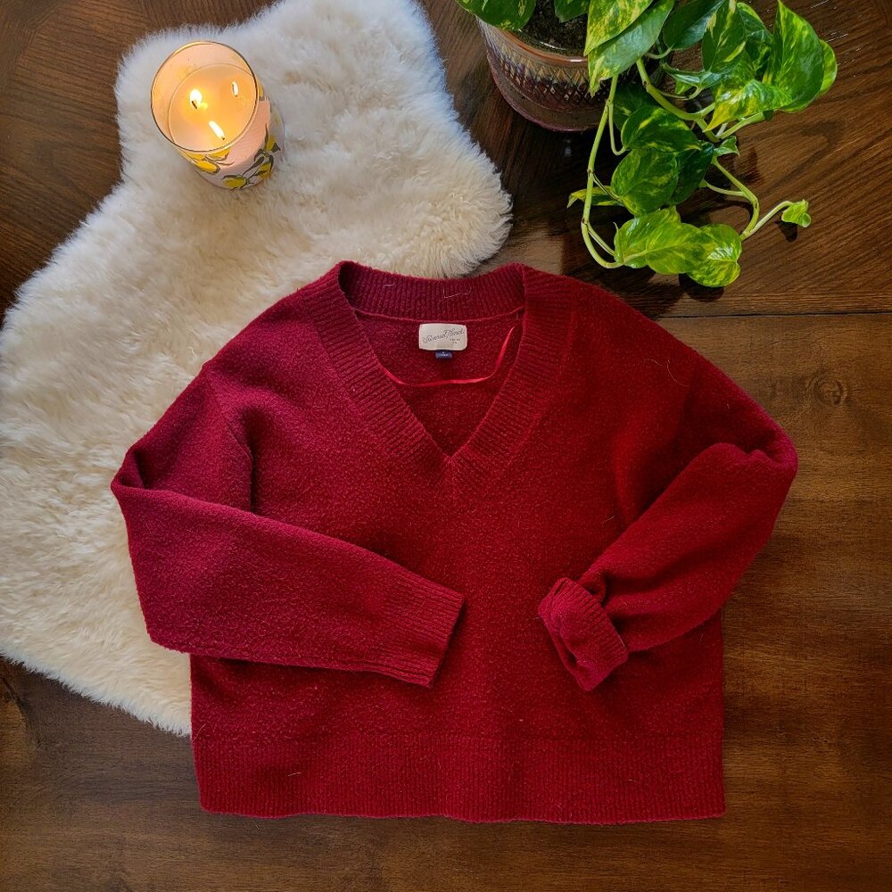 Universal Thread Burgundy Boxy Fit Sweater